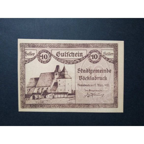 Ausztria 10 Heller 1920 Unc Vöcklabruck 