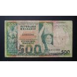 Madagaszkár 500 Francs/ 100 Ariary 1974 VG+