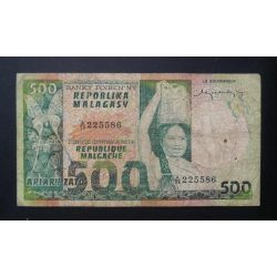 Madagaszkár 500 Francs/ 100 Ariary 1974 VG+