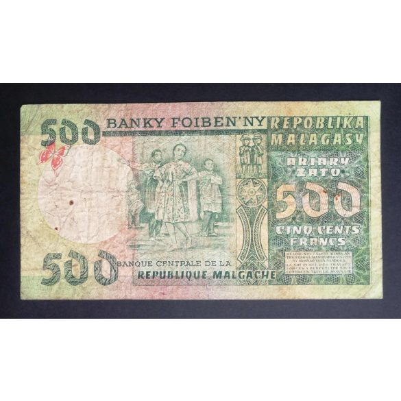 Madagaszkár 500 Francs/ 100 Ariary 1974 VG+
