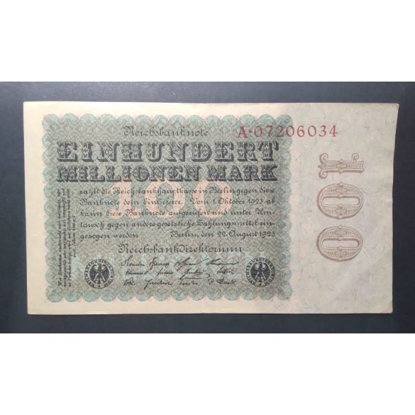 Germany 100 million Mark 1923 F