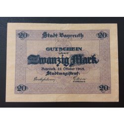 Germany Bayreuth 20 Mark 1919 AUNC