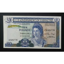 Gibraltár 10 Pounds 1986 UNC