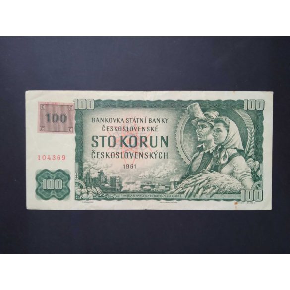 Czech Republic 100 Kurun 1993 overstemped Czechoslovakia 100 Korun 1961 VF-