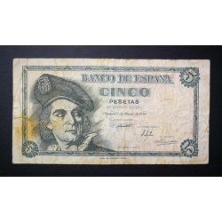 Spain 5 Pesetas 1948 F