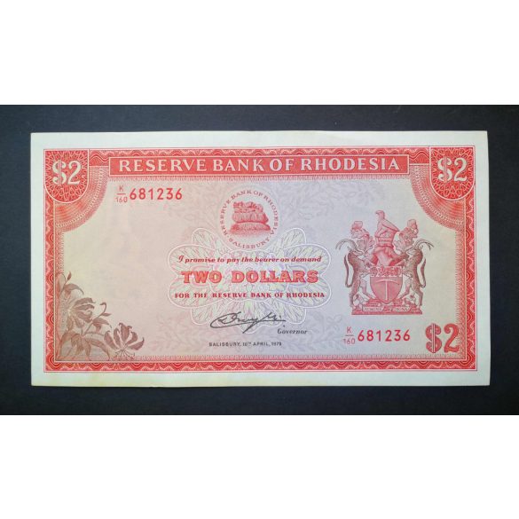 Rhodesia 2 Dollars 1979 XF