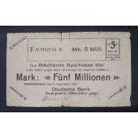 Germany 5 Million Mark 1923 VG Oberstein-Jdar