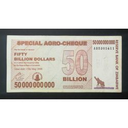 Zimbabwe 50 Billion Dollars 2008 aUNC+