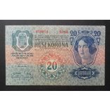Austria-Hungary 20 Kronen 1913 /18 "CITTA DI FIUME" stamp Aunc-