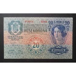   Austria-Hungary 20 Kronen 1913 /18 "CITTA DI FIUME" stamp Aunc-