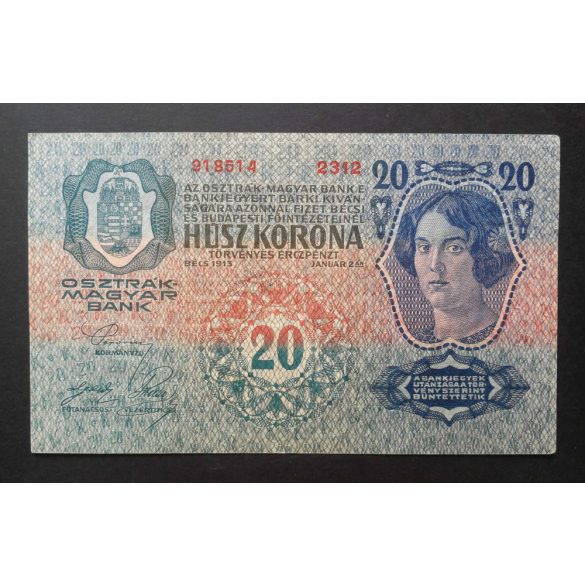 Ausztria-Magyarország 20 Korona 1913/18 "CITTA DI FIUME" bélyegzés Aunc-