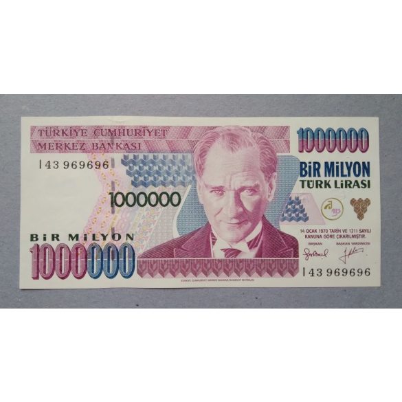 Törökország 1 millió Lira 1995 Unc