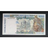 West African States 5000 Francs 1999 XF