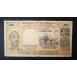 Cameroon 5000 Francs 1974 VG+