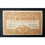 Denmark 10 Kroner 1942 F+