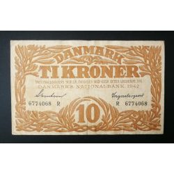Denmark 10 Kroner 1942 F+