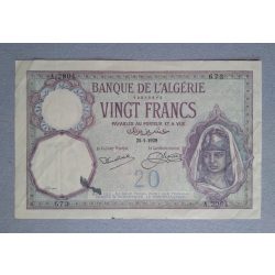 Algeria 20 Francs 1929 VF