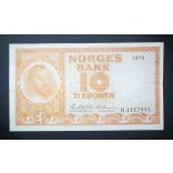 Norway 10 Kroner 1973 VF+