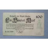 Németország Gotha 100 Márka 1922 VF