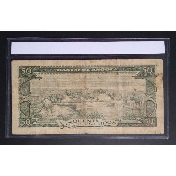 Angola 50 Escudos 1956 VG+ in plastic case