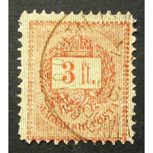 Hungary 1888 Letter, red cipher 3 FT. perf 11 1/2 (M.kir.tőzsde)-i Távbeszélő Hivatal Budapest used