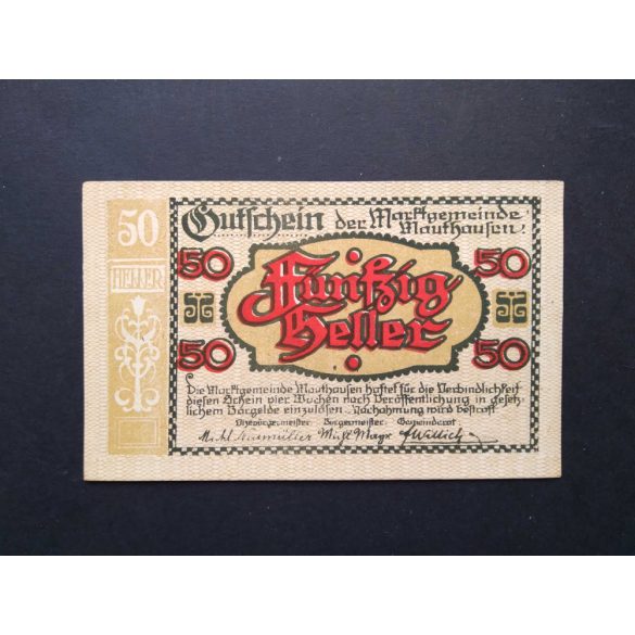 Austria 50 Heller 1920 Unc- Mauthausen