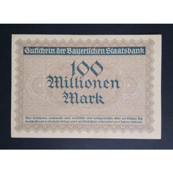 Germany 100 Million Mark München 1923 Unc-