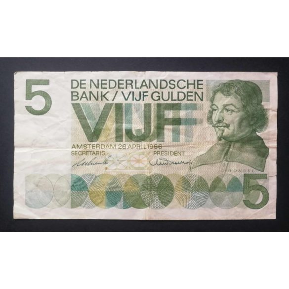 Netherlands 5 Gulden 1966 F