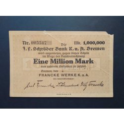 Németország 1 Millió Mark 1923 Bremen VG