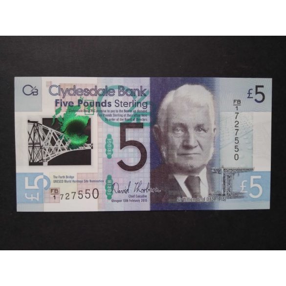 Scotland 5 Pounds Sterling 2015 UNC