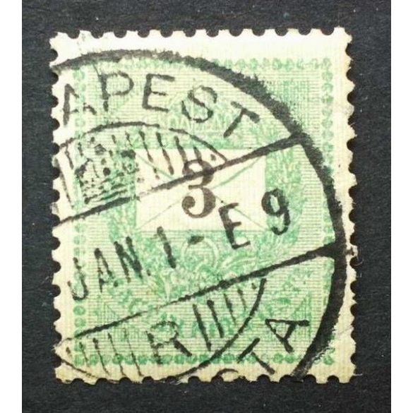 Hungary 1899 Letter, black cipher 3 kr. perf. 12 : 11 3/4 (BUD)APEST used