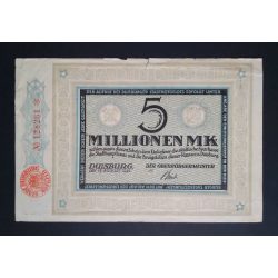 Germany 5 Million Mark Duisburg 1923 VF-