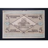 Germany 5 Million Mark Duisburg 1923 VF-