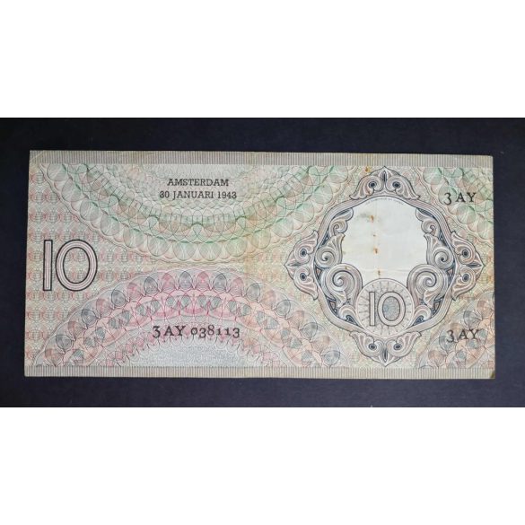 Netherlands 10 Gulden 1943 VF