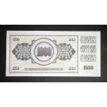 Yugoslavia 1000 Dinara 1974 Unc