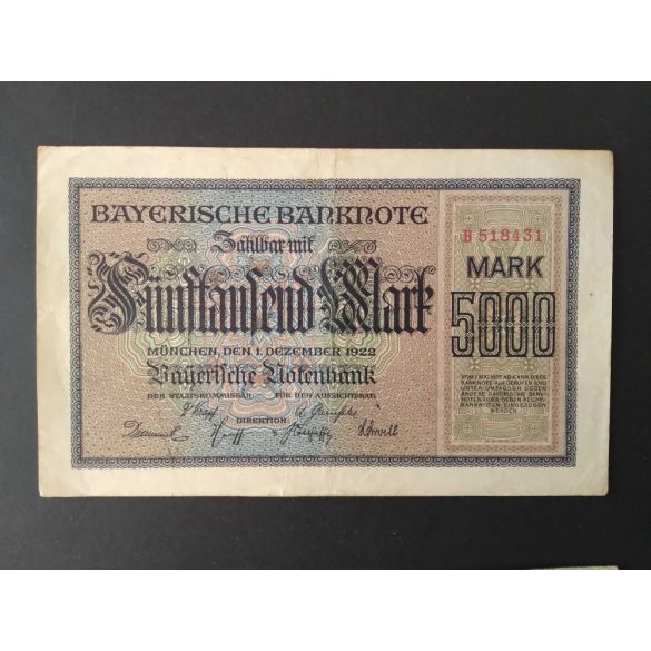 Németország 5000 Mark München 1922 VF