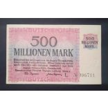 Németország Hamborn 500 Millió Mark 1923 XF szárazbélyegzővel