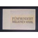 Németország Hamborn 500 Millió Mark 1923 XF szárazbélyegzővel