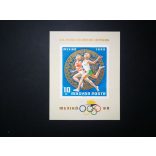 Hungary 1968 Olympics Mexico block ** cut, slight impression K