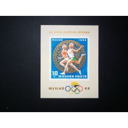   Hungary 1968 Olympics Mexico block ** cut, slight impression K