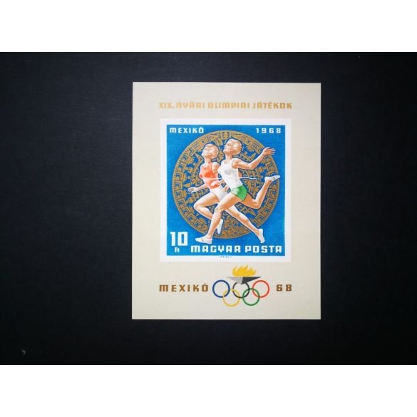 Hungary 1968 Olympics Mexico block ** cut, slight impression K