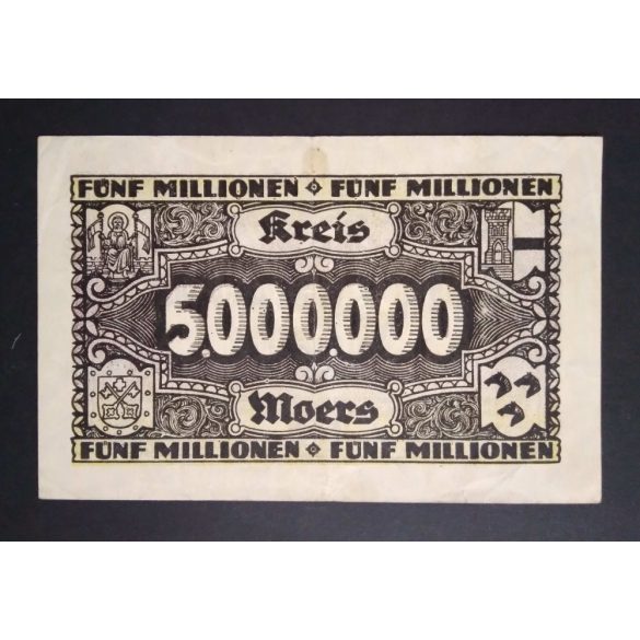 Germany 5 Million Mark Moers 1923 VF 
