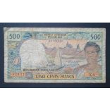 New Caledonia 500 Francs 1981 VG+