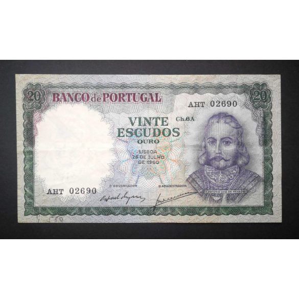 Portugália 20 Escudos 1960 VF