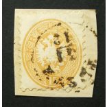 Magyarország 1863/64 Könyvnyomat 15 Kr. PESTH kivágáson H