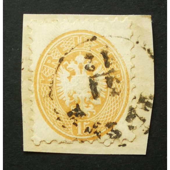 Magyarország 1863/64 Könyvnyomat 15 Kr. PESTH kivágáson H