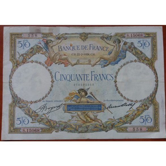 Franciaország 50 Francs 1934 VG+