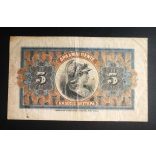 Greece 5 Drachma 1915 F