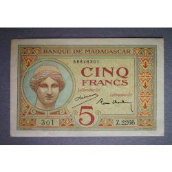 Madagaszkár 5 Francs 1937 XF