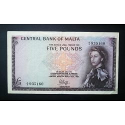 Malta 5 Pounds 1967 VF